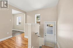 back door and stairs to lower level - 