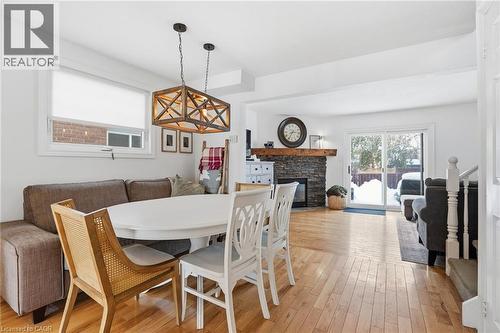2018 Chrisdon Road, Burlington, ON - Indoor Photo Showing Dining Room With Fireplace
