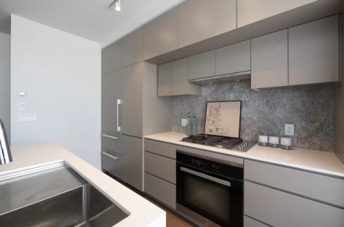 Cuisine - Th2-1288 Rue St-Antoine O., Montréal (Ville-Marie), QC - Indoor Photo Showing Kitchen With Double Sink