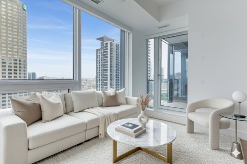 Salon - 2510-1180 Rue De Bleury, Montréal (Ville-Marie), QC - Indoor Photo Showing Living Room