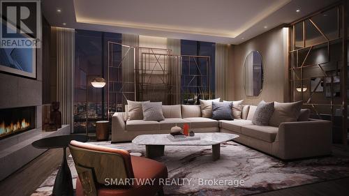 606 - 25 Cordova Avenue, Toronto, ON - Indoor Photo Showing Living Room With Fireplace