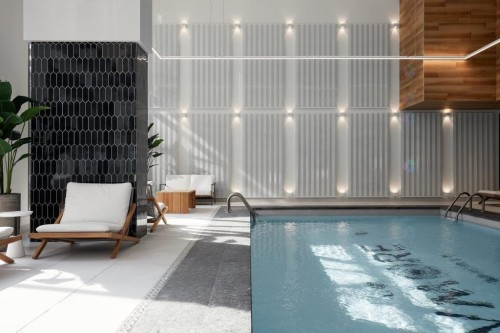 Pool - 2308-1180 Rue De Bleury, Montréal (Ville-Marie), QC - Indoor Photo Showing Other Room With In Ground Pool