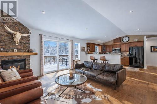 89 Trout Lane, Tiny, ON - Indoor Photo Showing Living Room With Fireplace