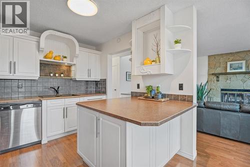 164 Beddington Circle Ne, Calgary, AB - Indoor Photo Showing Kitchen With Fireplace With Double Sink