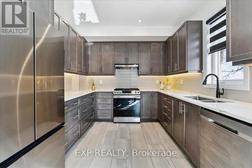 Large Kitchen with Gas Stove - 29 Briar Court, Halton Hills, ON - Indoor Photo Showing Kitchen With Stainless Steel Kitchen With Double Sink With Upgraded Kitchen