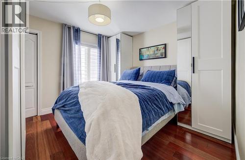 Bedroom with dark wood-style flooring - 1170 Union Street, Kitchener, ON - Indoor Photo Showing Bedroom
