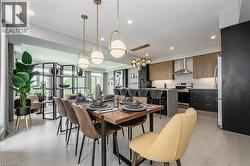 Dining area featuring recessed lighting - 