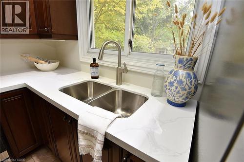 130 Delmar Drive, Hamilton, ON - Indoor Photo Showing Kitchen With Double Sink