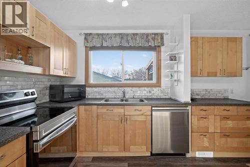 16 Rundleson Way Ne, Calgary, AB - Indoor Photo Showing Kitchen With Double Sink