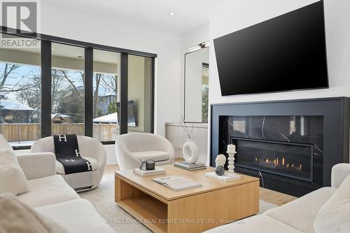 2054 Vickery Drive, Oakville, ON - Indoor Photo Showing Living Room With Fireplace