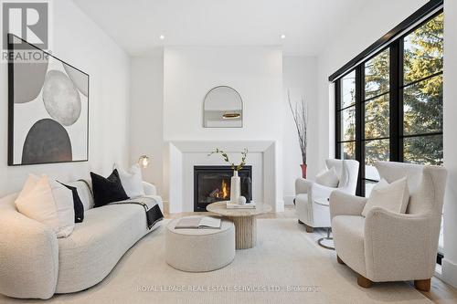2054 Vickery Drive, Oakville, ON - Indoor Photo Showing Living Room With Fireplace
