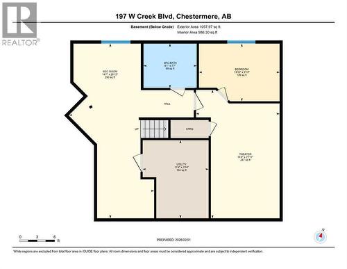 Basement floorplan - 197 West Creek Boulevard, Chestermere, AB - Other
