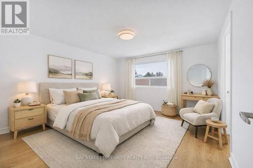 Virtual Staged Master Bed - 70 Elsa Vine Way, Toronto, ON - Indoor Photo Showing Bedroom