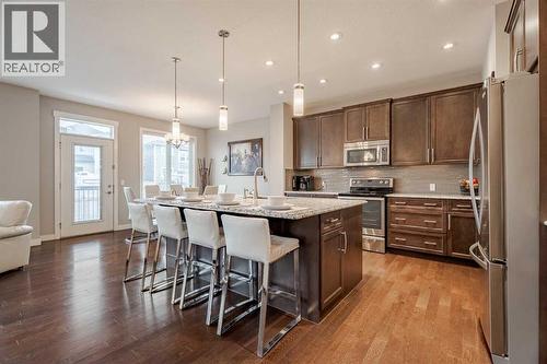 355 Evanston Way Nw, Calgary, AB - Indoor Photo Showing Kitchen With Upgraded Kitchen