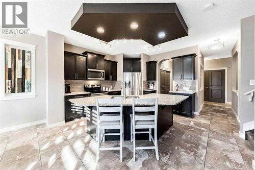 285 Evanspark Gardens Nw, Calgary, AB - Indoor Photo Showing Kitchen With Stainless Steel Kitchen With Upgraded Kitchen
