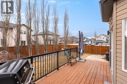 Sunny South facing backyard - 128 Seagreen Manor, Chestermere, AB - Outdoor With Deck Patio Veranda With Exterior