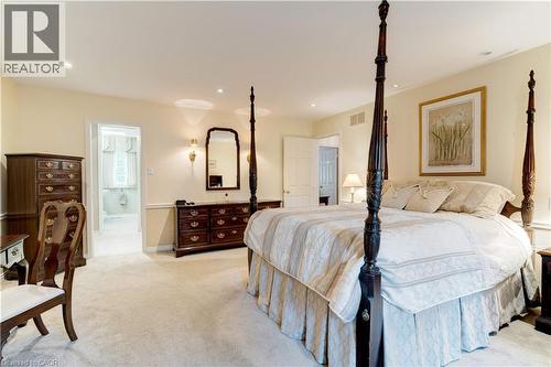 Bedroom with light carpet and recessed lighting - 166 Maple Grove Drive, Oakville, ON - Indoor Photo Showing Bedroom