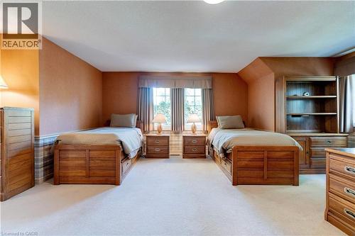 Bedroom with light colored carpet and a textured ceiling - 166 Maple Grove Drive, Oakville, ON - Indoor Photo Showing Bedroom