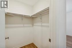 Walk in closet with dark wood finished floors - 