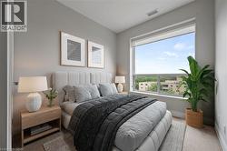 Carpeted bedroom with baseboards - 