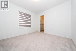 Unfurnished bedroom featuring a walk in closet and light carpet - 