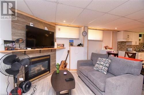 205 Ivon Avenue, Hamilton, ON - Indoor Photo Showing Living Room With Fireplace
