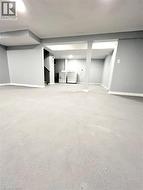 Finished basement with independent washer and dryer and light carpet - 
