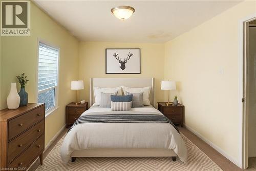Virtually Staged - 465 Woolwich Street N Unit# 17, Waterloo, ON - Indoor Photo Showing Bedroom