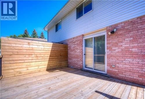 View of wooden terrace - 236 Bankside Drive, Kitchener, ON - Outdoor With Exterior