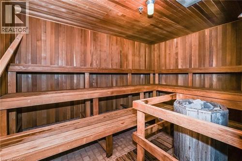 Relaxing sauna featuring wood ceiling and wood walls - 2170 Marine Drive Unit# 1808, Oakville, ON - Indoor Photo Showing Other Room