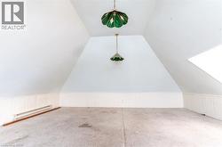 Bonus room with carpet, baseboard heating, and vaulted ceiling - 