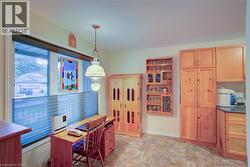 Office area with stone finish floors and baseboards - 