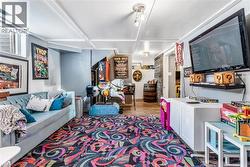 Living room with wood finished floors - 