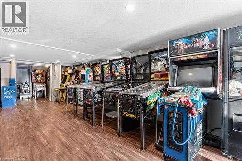 Rec room featuring a textured ceiling and recessed lighting - 136 Limpert Avenue, Cambridge, ON - Indoor Photo Showing Other Room