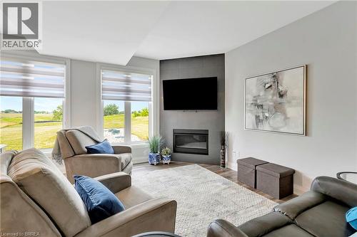 14 Hudson Drive, Brantford, ON - Indoor Photo Showing Living Room With Fireplace