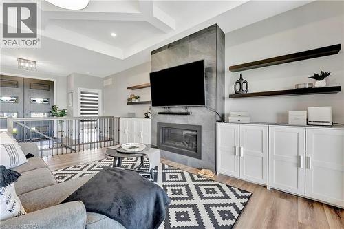 14 Hudson Drive, Brantford, ON - Indoor Photo Showing Living Room With Fireplace