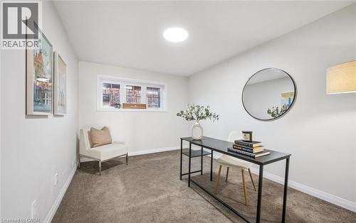 Home office featuring carpet flooring and baseboards - 24 Morrison Road Unit# D9, Kitchener, ON - Indoor