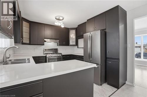 93 Wellington Street, Welland, ON - Indoor Photo Showing Kitchen With Stainless Steel Kitchen With Double Sink