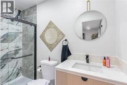 Full bath with a shower stall and vanity - 