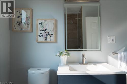 Bathroom with vanity and toilet - 39 Cloverhill Road, Hamilton, ON - Indoor Photo Showing Bathroom