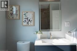 Bathroom with vanity and toilet - 