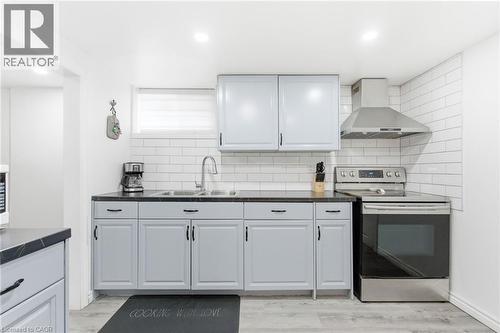 18 Ferrie Street W, Hamilton, ON - Indoor Photo Showing Kitchen With Double Sink