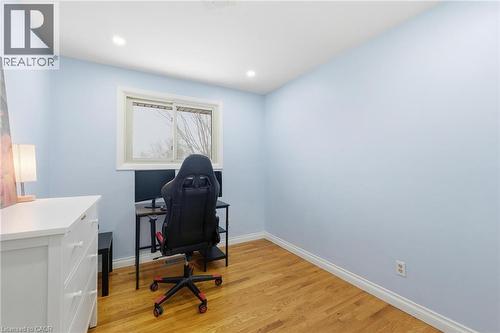 Office space with light wood-type flooring and recessed lighting - 364 Roselawn Place, Waterloo, ON - Indoor Photo Showing Office