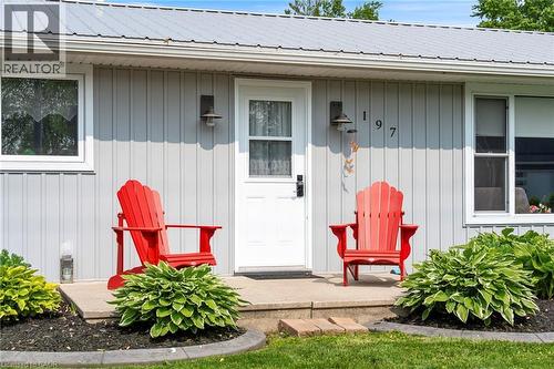 Entrance to property with a metal roof - 197 Cedar Drive, Turkey Point, ON - Outdoor