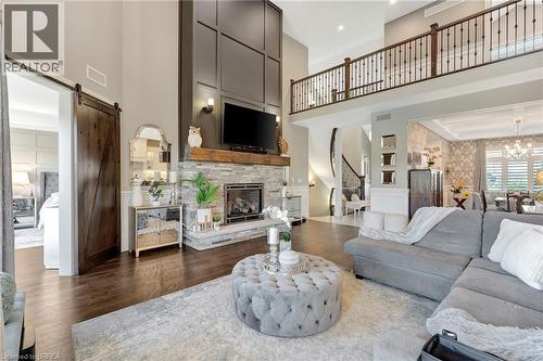 24 Tedley Boulevard, Brantford, ON - Indoor Photo Showing Living Room With Fireplace