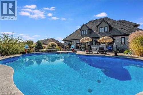 24 Tedley Boulevard, Brantford, ON - Outdoor With In Ground Pool With Backyard