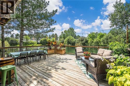 Deck overlooking large pond - 444 Webber Road, Pelham, ON - Outdoor With Deck Patio Veranda With Exterior