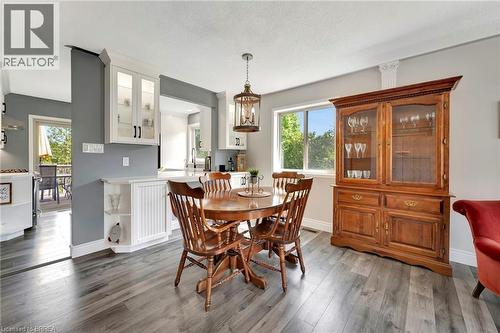 Dining space featuring light wood-style flooring and baseboards - 1565 Old Brock Street, Vittoria, ON - Indoor Photo Showing Dining Room