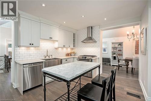 403 Smith Avenue, Burlington, ON - Indoor Photo Showing Kitchen With Stainless Steel Kitchen With Double Sink With Upgraded Kitchen