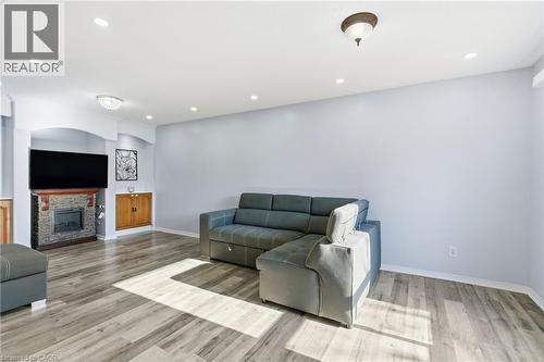 2 Racalmuto Street, Hamilton, ON - Indoor Photo Showing Living Room With Fireplace